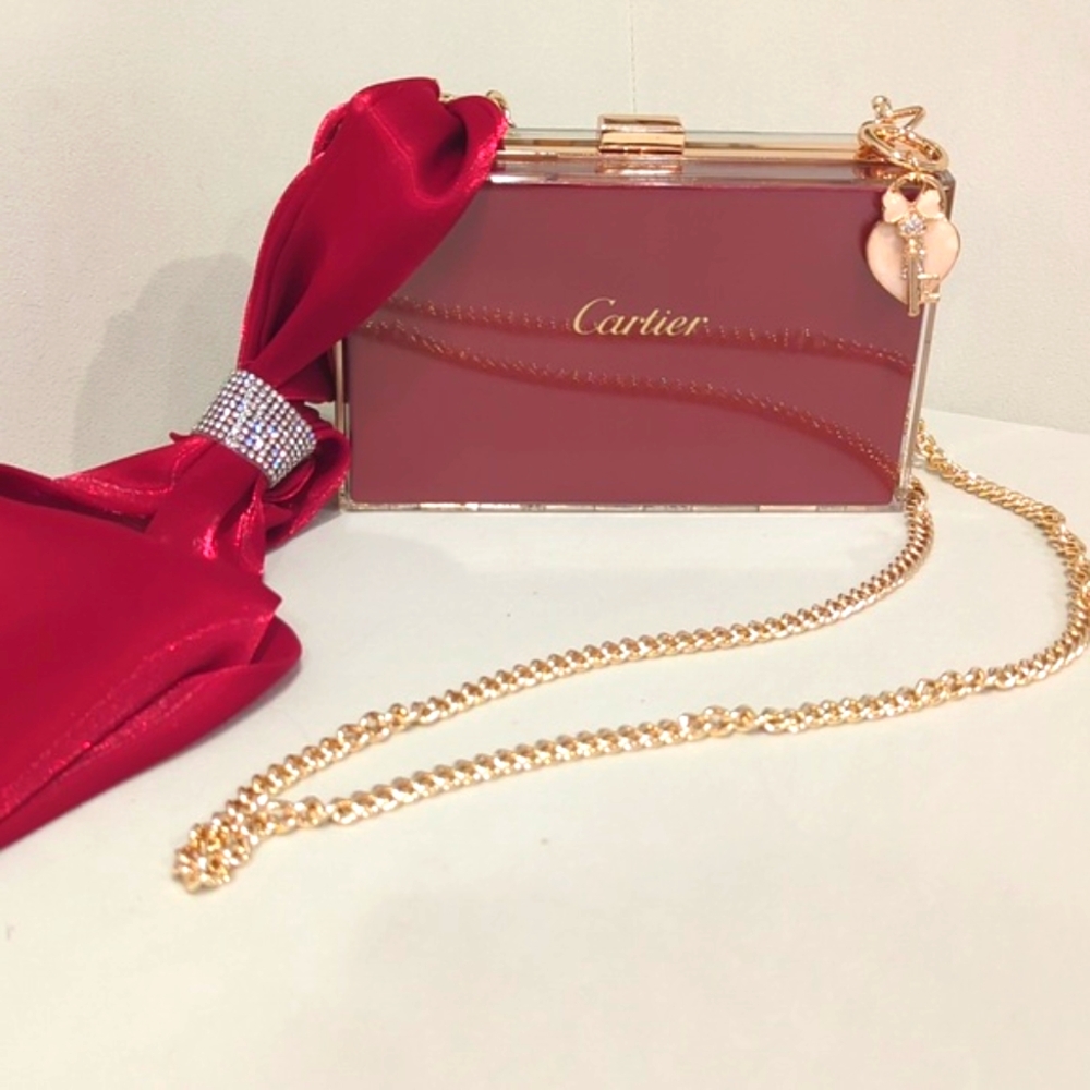 Cartier Paper Shopping Bag Upcycled Novelty Clutch - Picture 7 of 8
